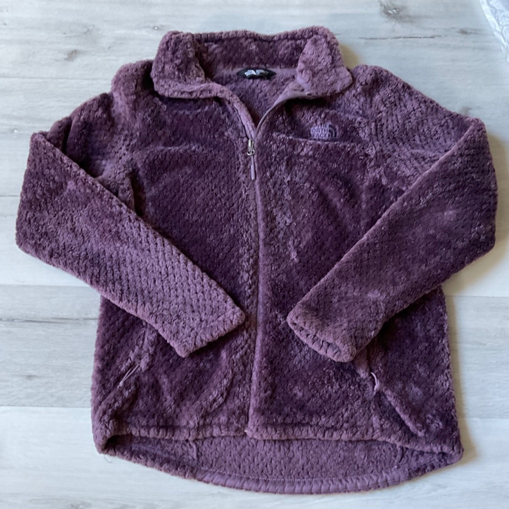 The North Face Womens Fuzzy Fleece Full Zip Jacket Purple large New Without Tags